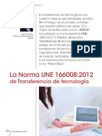 La Norma UNE 166008 - 2012 de Transferencia de Tecnología