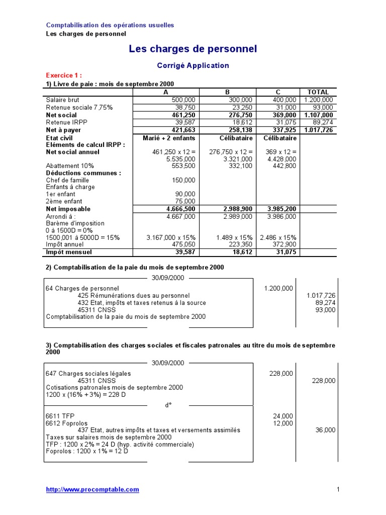 Exercices Et Corrigés Sur La Paie 2021 Gratuit INIT2 Chapitre 2 App Corrige | PDF | Bulletin de salaire (droit français) |  Salaires