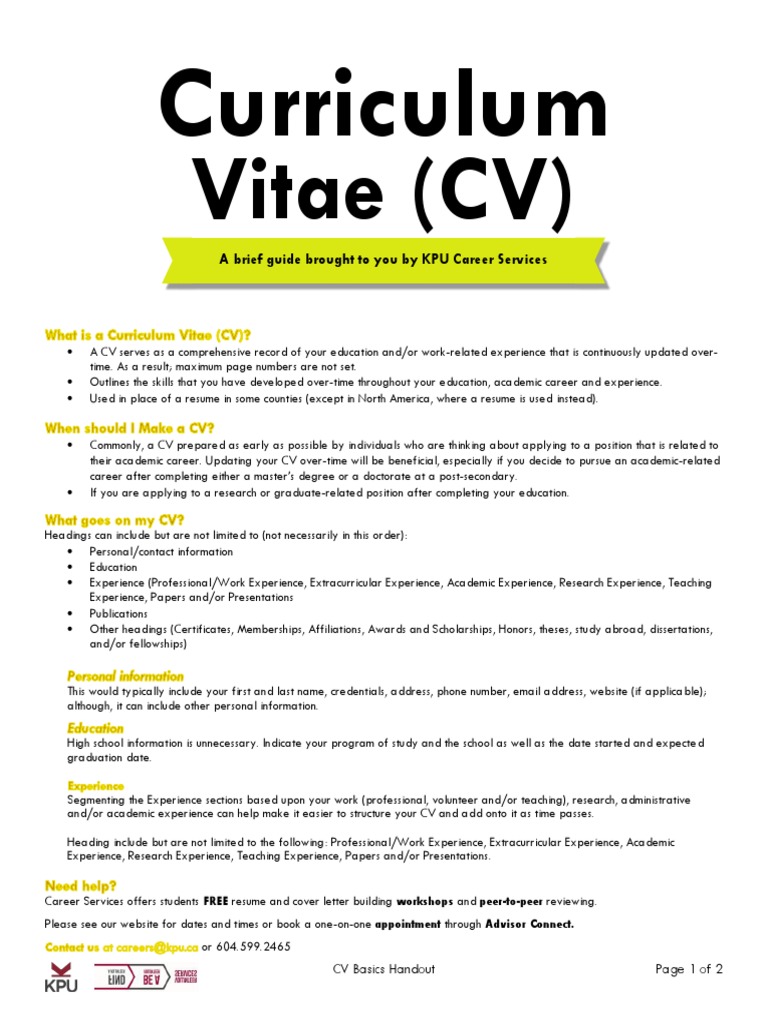 Cv 1 Curriculum Vitae Basics Pdf Thesis Doctor Of Philosophy