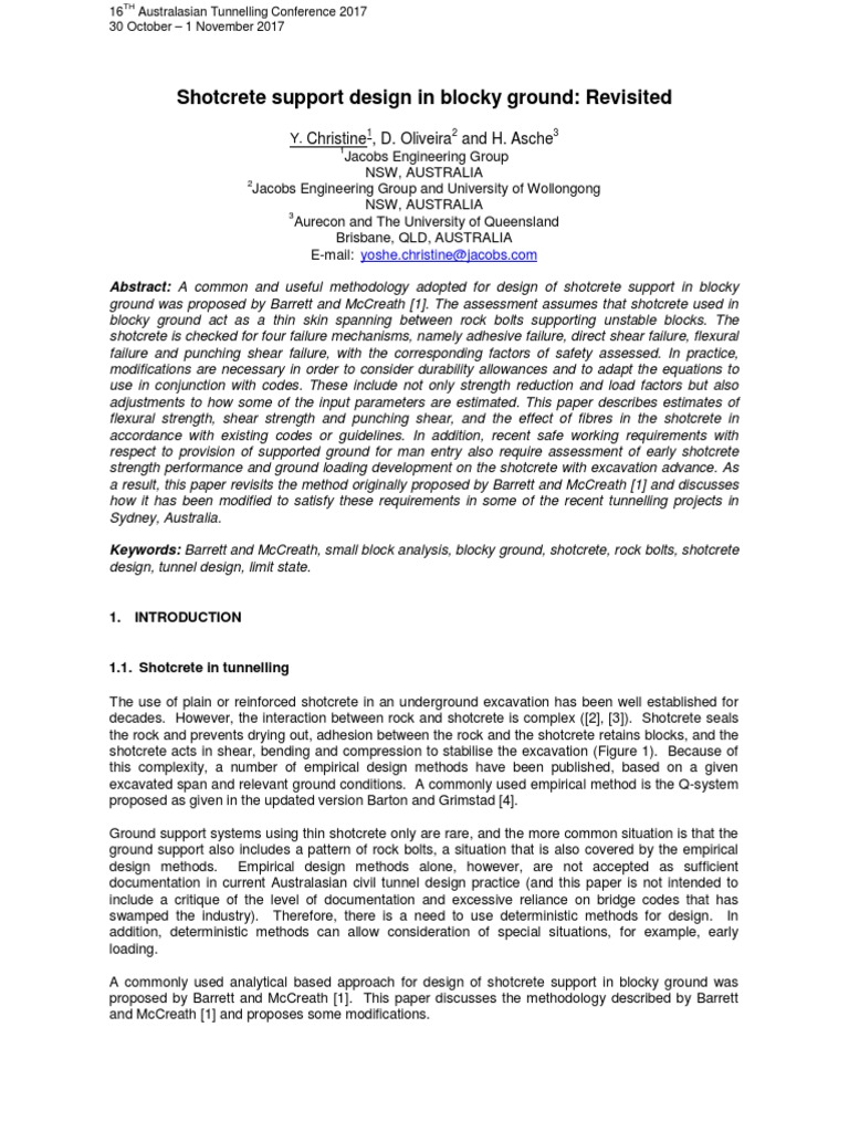 Shotcrete Support Design in Blocky Ground: Revisited | PDF | Strength ...