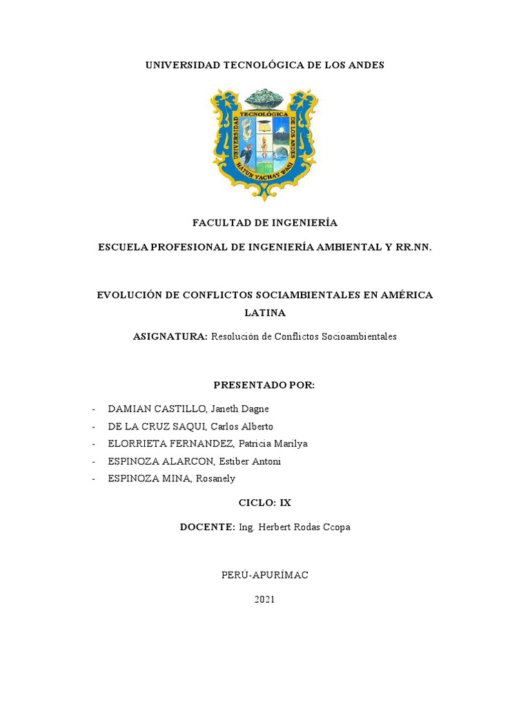 Conflictos Socioambientales en América Latina | PDF | Desarrollo ...