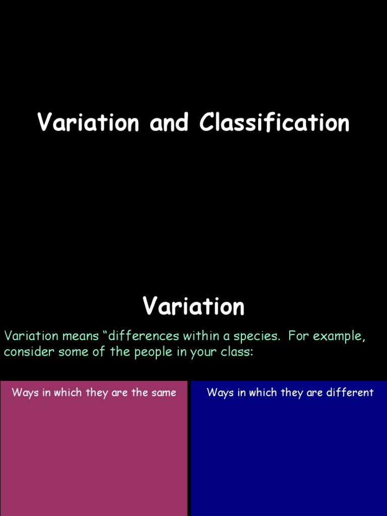 Variation and Classification | PDF | Home & Garden | Wellness