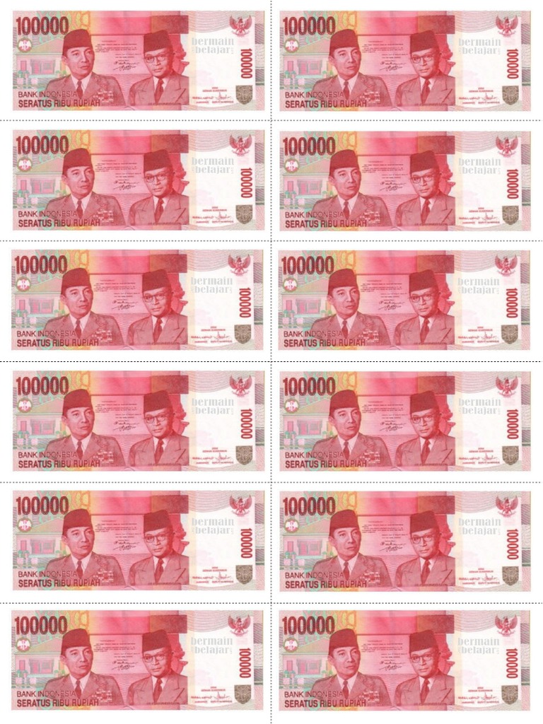 RP 100000 Uang Kertas Mainan | PDF