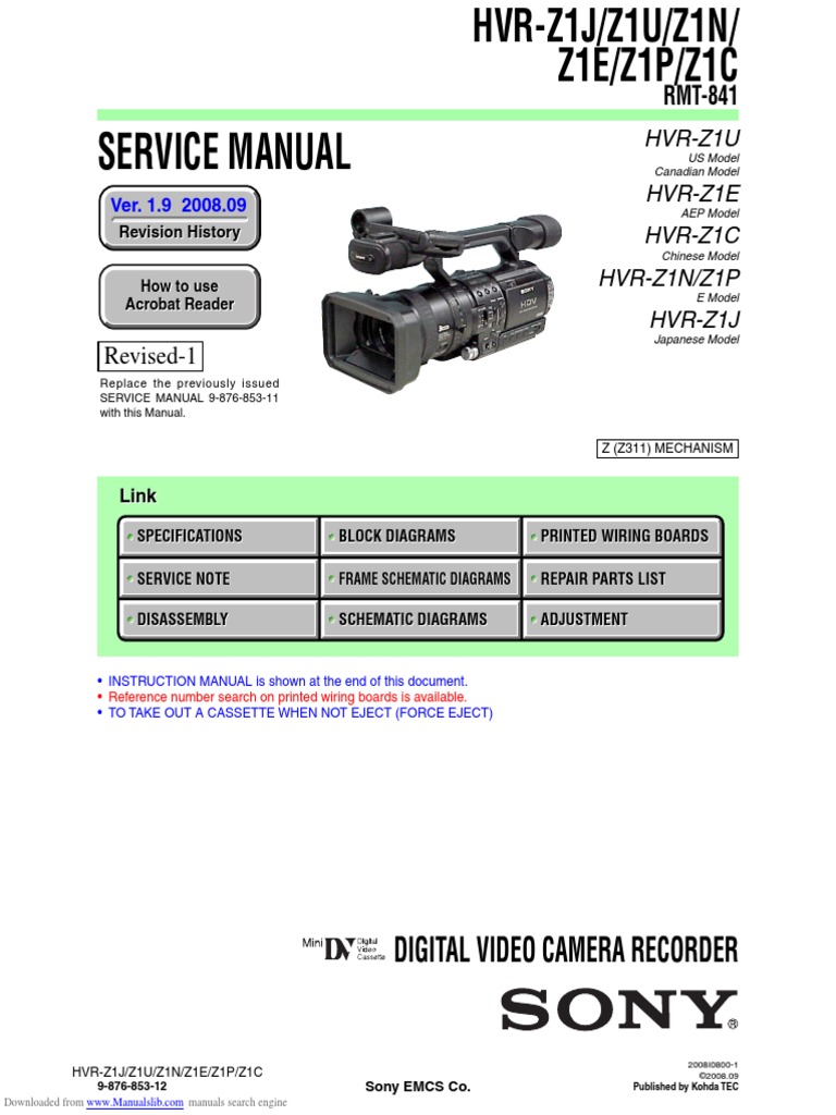 Sony HVRZ1U Service Manual PDF Soldering Resistor