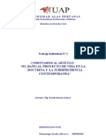 Análisis del artículo 'El daño al Proyecto de vida en la doctrina y la jurisprudencia contemporánea