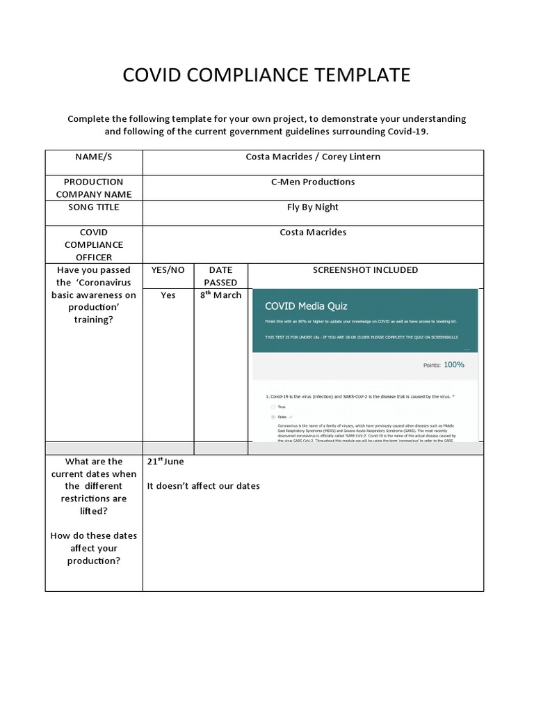 Covid Compliance | PDF