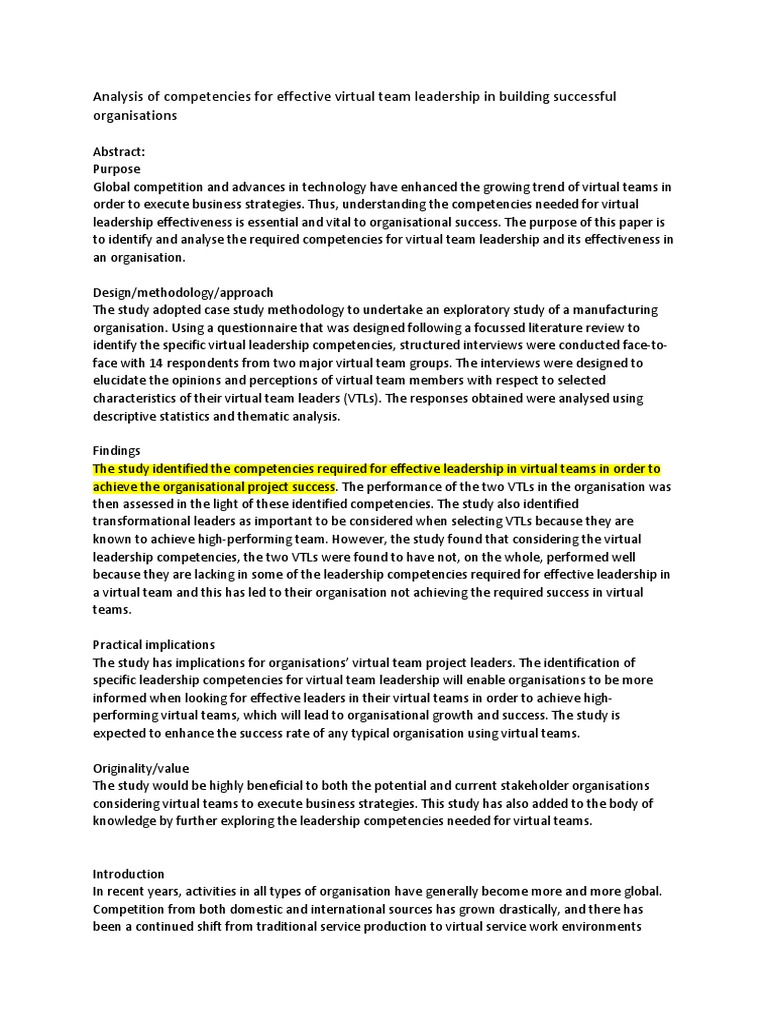Analysis of Competencies | PDF | Leadership | Competence (Human Resources)