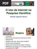 O USO DA INTERNET NA PESQUISA CIENTIFICA