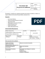 Acta Inicio de Auditoria