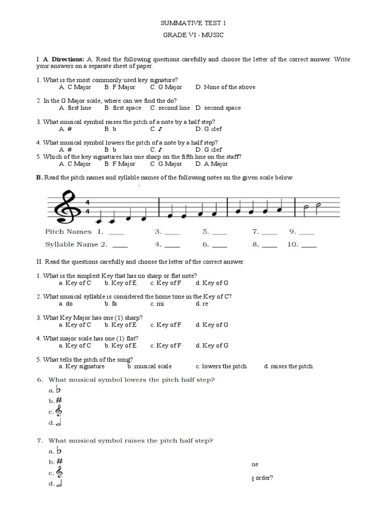 B. Read The Pitch Names and Syllable Names of The Following Notes On