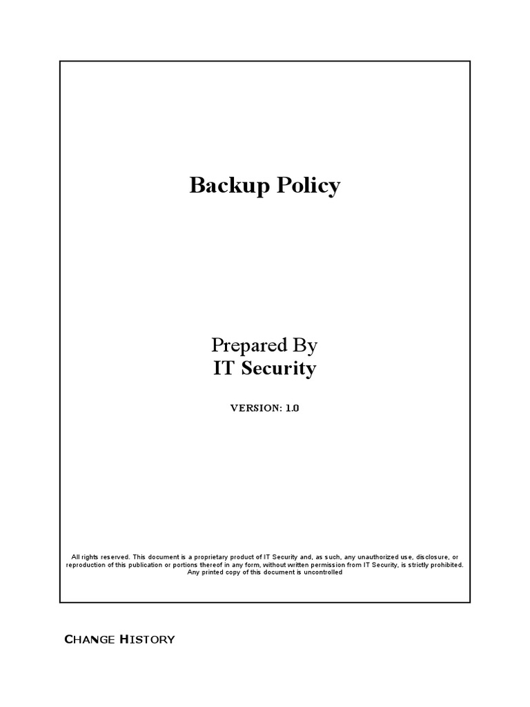 Backup Policy Template PDF Backup Computer Science