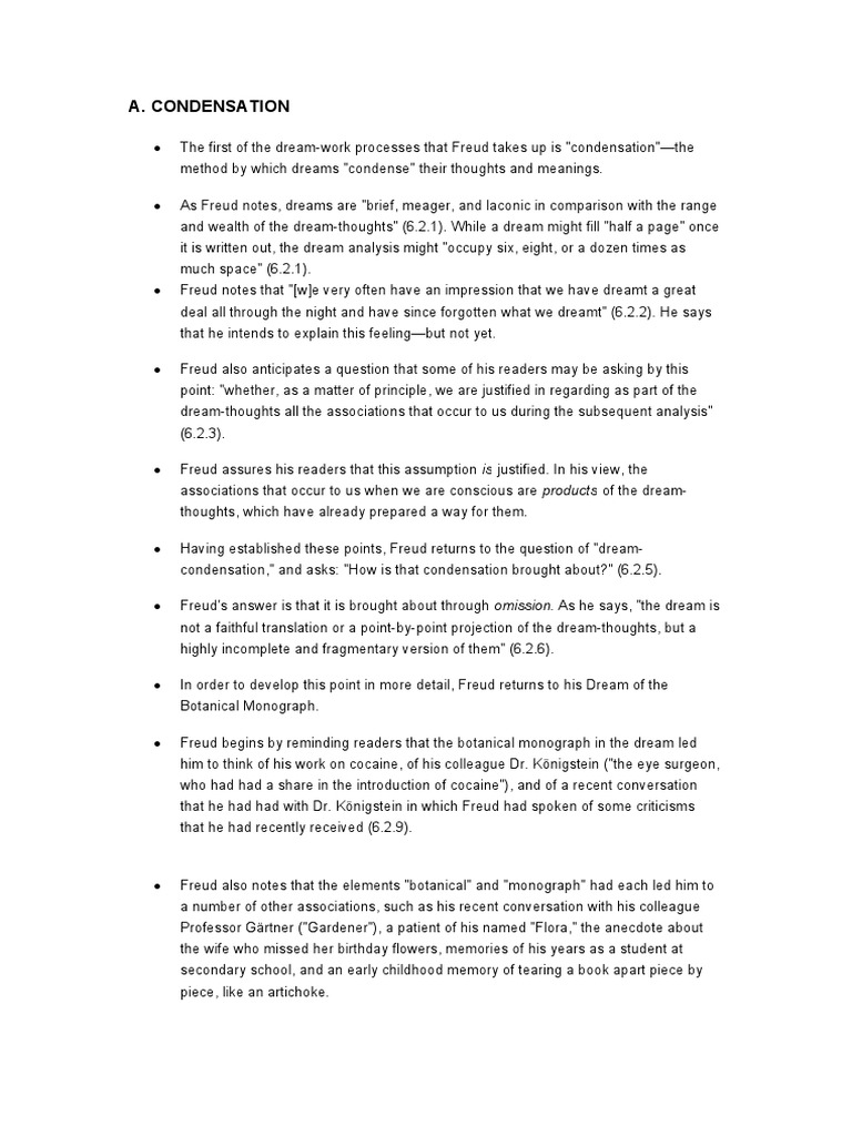 A. Condensation PDF Dream Sigmund Freud