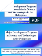 5 6.2. Major Development Programs and Personalities in S T in The Philippines