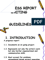 Progress Report Writing Guidelines