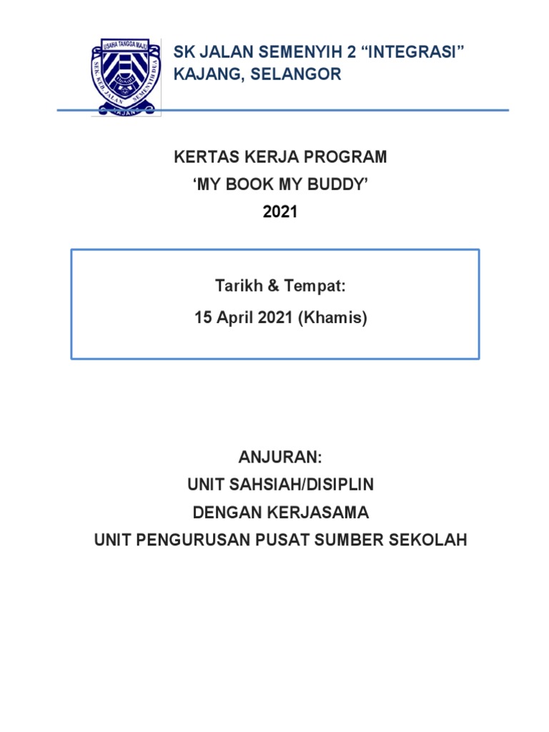 KERTAS KERJA My Book My Buddy | PDF