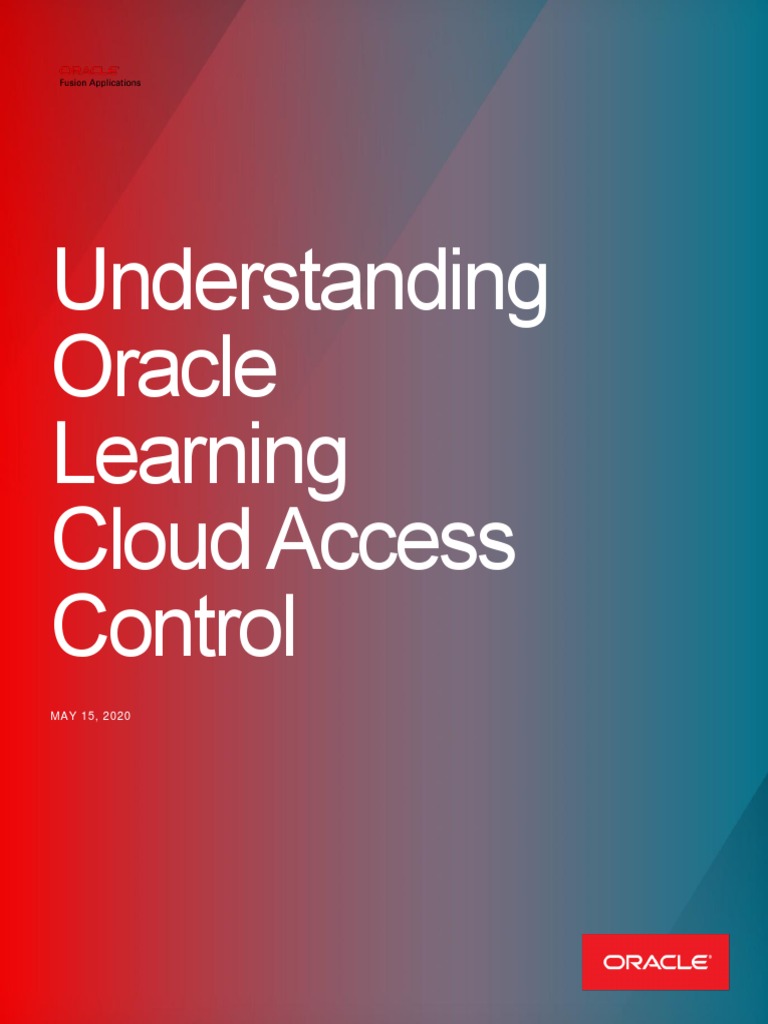 Understanding Oracle Cloud Access Control PDF Access Control