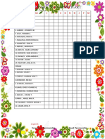 Penmanship Progress Chart: Name of Pupils J J A S O N D J F M