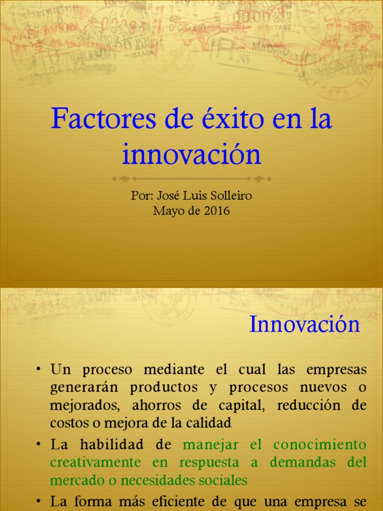 Claves para el Éxito en Innovación Empresarial | PDF | Innovación ...