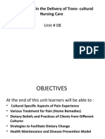 Unit # 08: Special Issues in The Delivery of Trans-Cultural Nursing Care