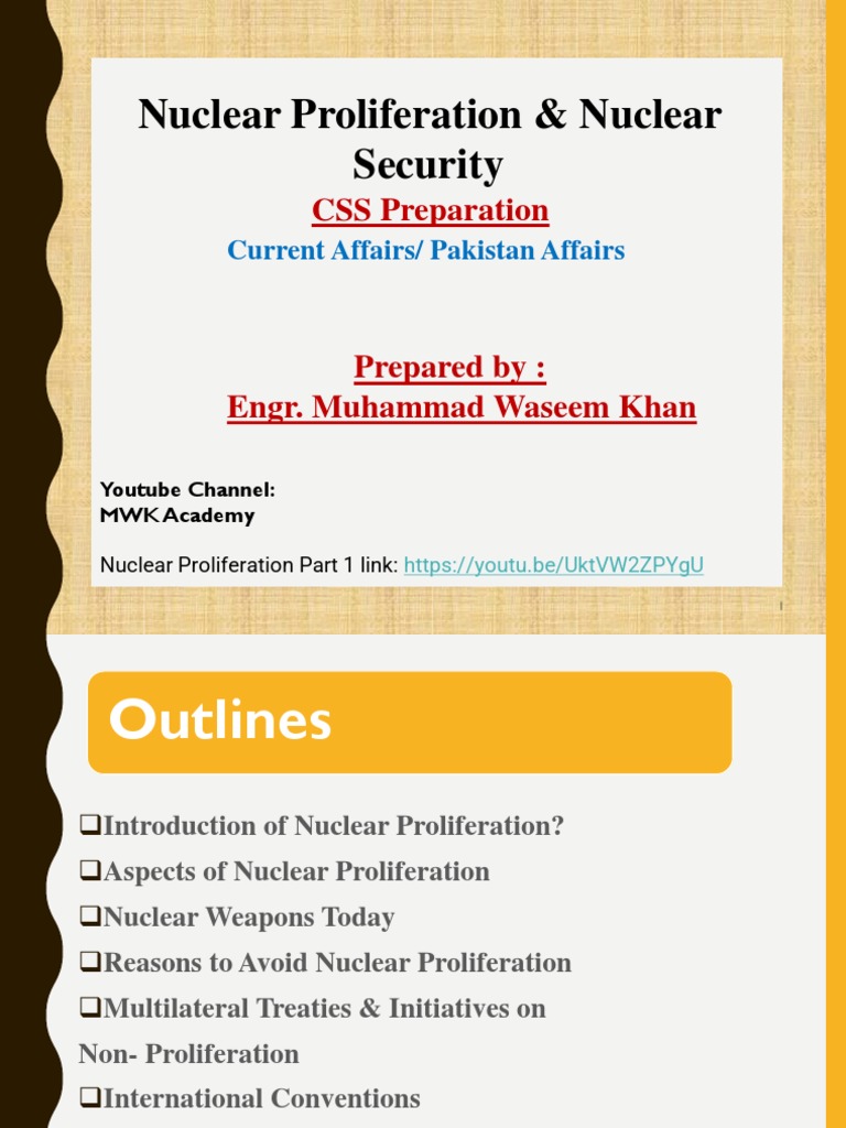 Nuclear Proliferation and Nuclear Security | PDF | Nuclear ...