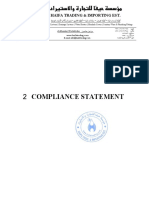 Compliance Statement: Haifa Trading & Importing Est