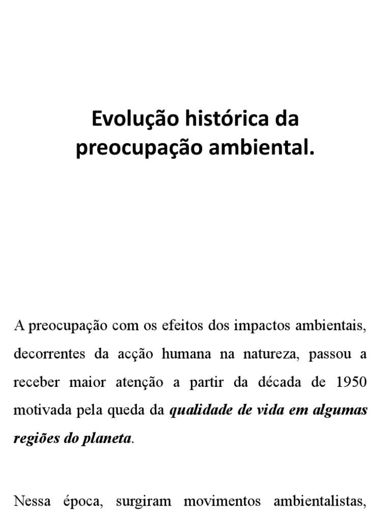 Evolução da Preocupação Ambiental | PDF | Sociologia | Sustentabilidade