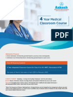 4 Year Medical Classroom Course: Admission Process