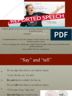 Reported Speech (Statements) :, "Tina Is On The Phone"