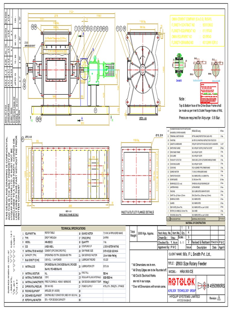 Rotary Feeder Rotolok | PDF | Bearing (Mechanical) | Mechanical Engineering