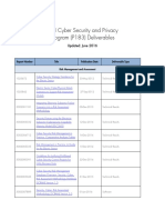 EPRI Cyber Security and Privacy Program (P183) Deliverables: Updated: June 2016