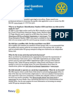 Frequently Asked Questions: US Rotary Clubs and The IRS