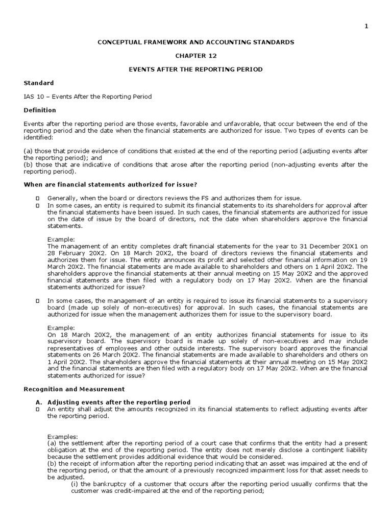 Non-Adjusting Events Post-Reporting Period | PDF | Financial Statement ...