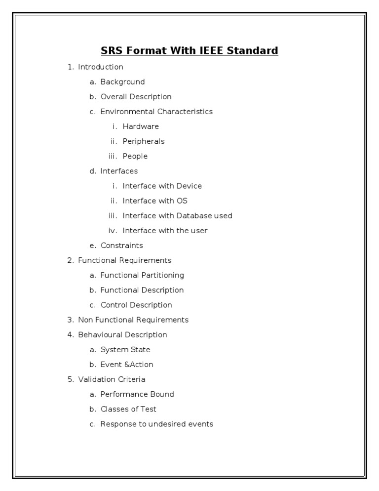 Srs Format With Ieee Standard Interface Puting Puter Hardware