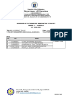 Department of Education: Schedule of Pictorial For Graduating Students Grade 12 - Humss-A S.Y. 2020-2021