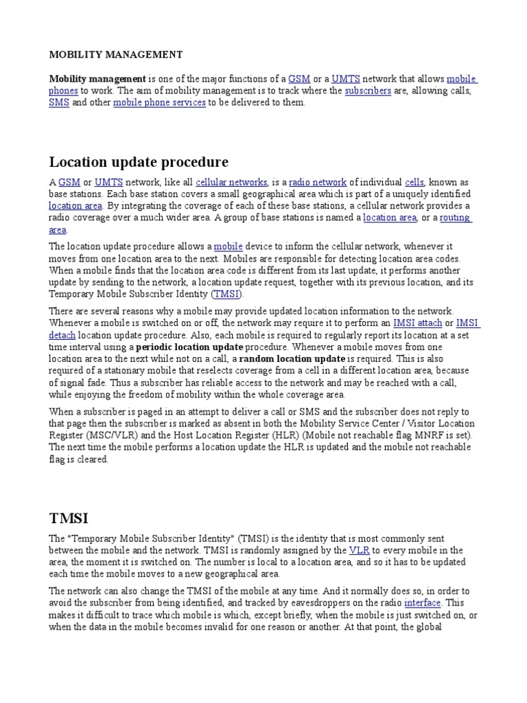 Understanding Mobility Management | PDF | Wireless | Radio Resource ...