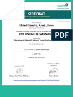 Sertifikat: Efriadi Sandra, A.md., Farm CPD Online Kefarmasian