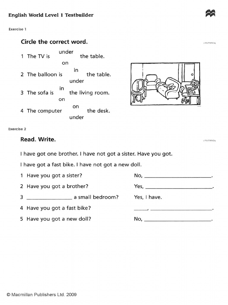 English World Test Unit 7-9 Level 1 | PDF