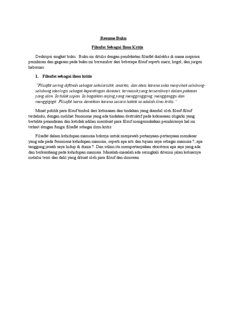 Resume Buku Filsafat Pdf