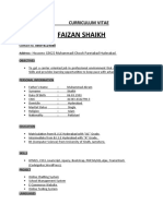 Faizan Shaikh: Curriculum Vitae