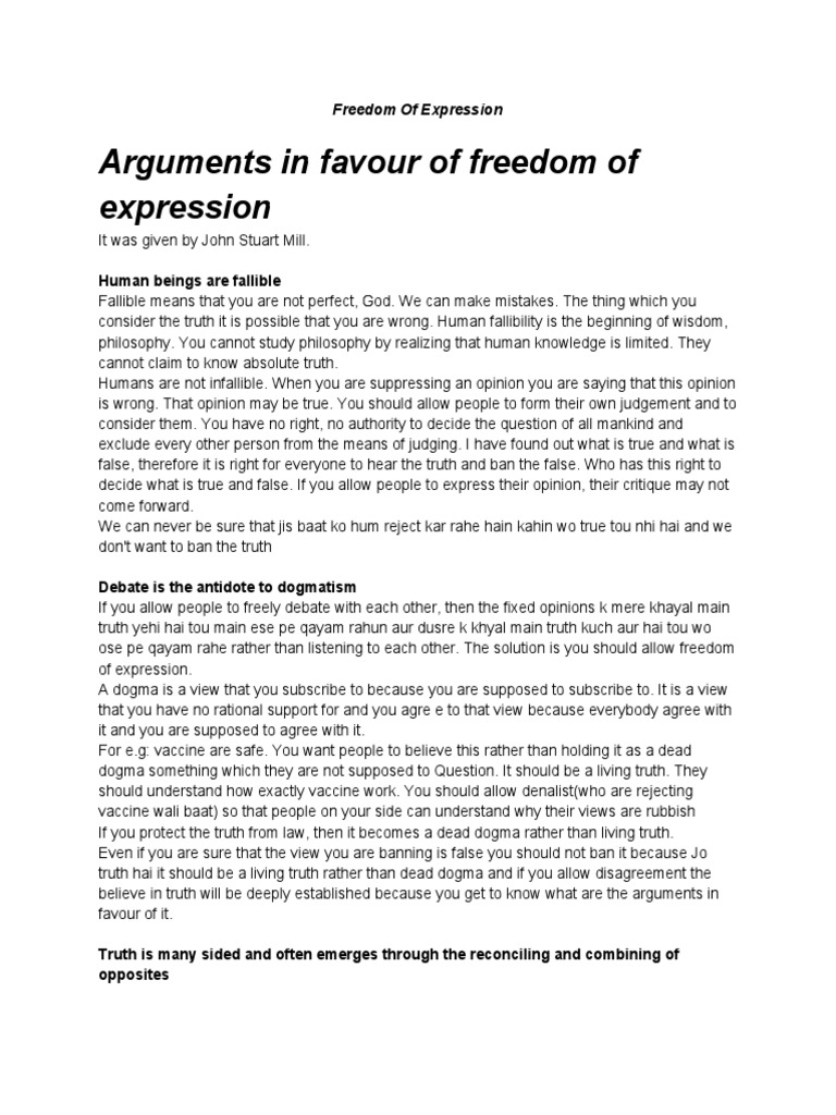 Freedom of Expression | PDF | Censorship | Truth