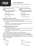 Solving Linear Equations Practice