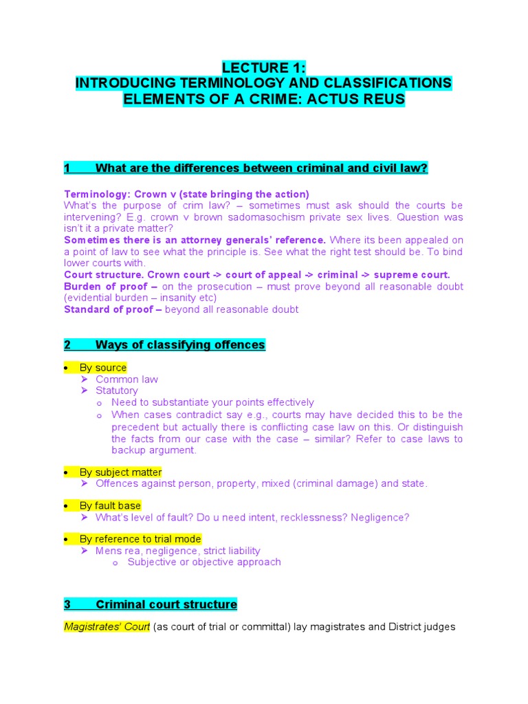 Understanding Actus Reus in Criminal Law | PDF | Mens Rea | Criminal Law