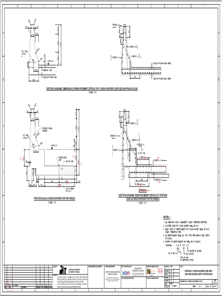 Crash Barrier Design and Reinforcement Details | PDF | Transport ...