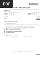 Cambridge Lower Secondary Checkpoint: Science 1113/02