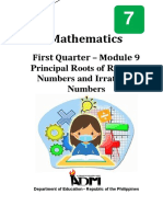 First Quarter - Module 9 Principal Roots of Rational Numbers and Irrational Numbers