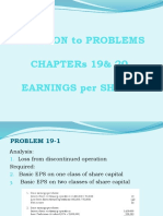 Solution To Problems Chapters 19& 20 Earnings Per Share