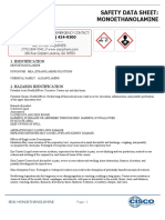 Safety Data Sheet: Monoethanolamine: CHEMTREC: (800) 424-9300