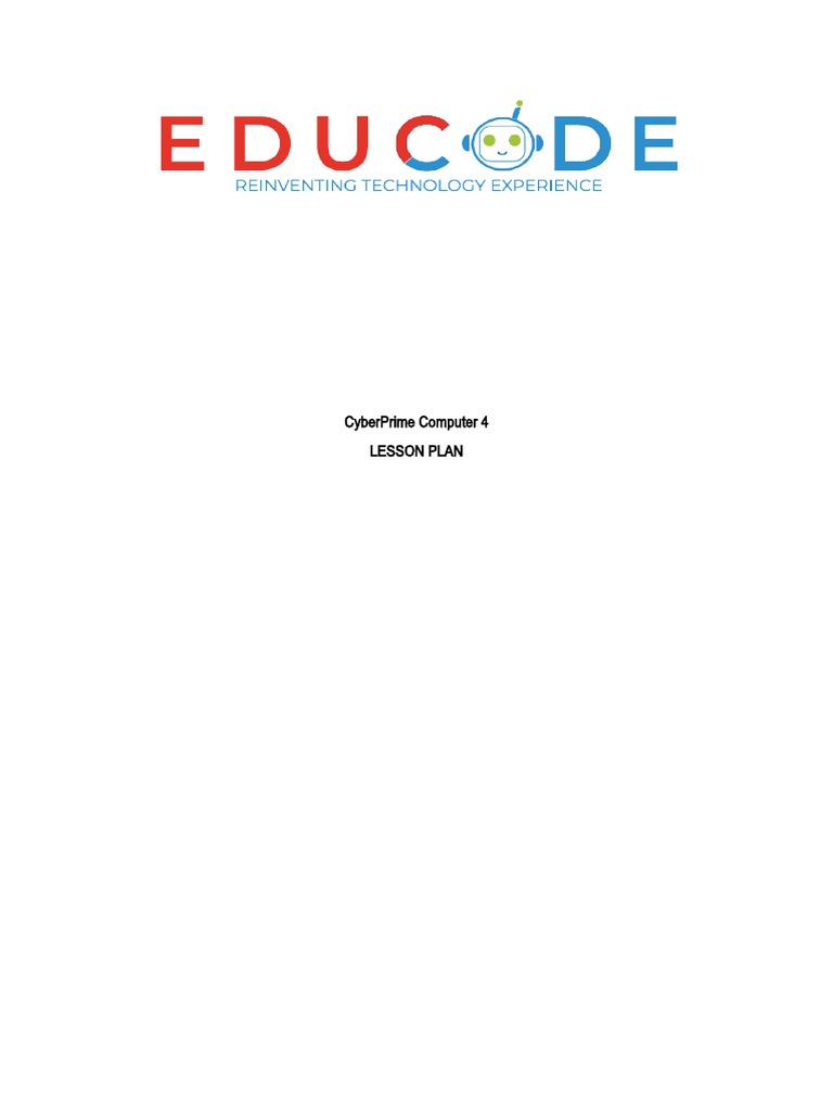 Lesson Plan Unit No. 1 Lesson No. 1 Grade 4 PDF Computer