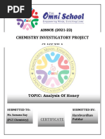 Honey Chemistry Investigatory Project | PDF | Honey | Chemistry