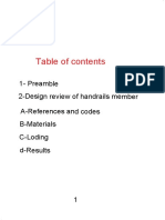 1-Preamble 2-Design Review of Handrails Member A-References and Codes B-Materials C-Loding D-Results